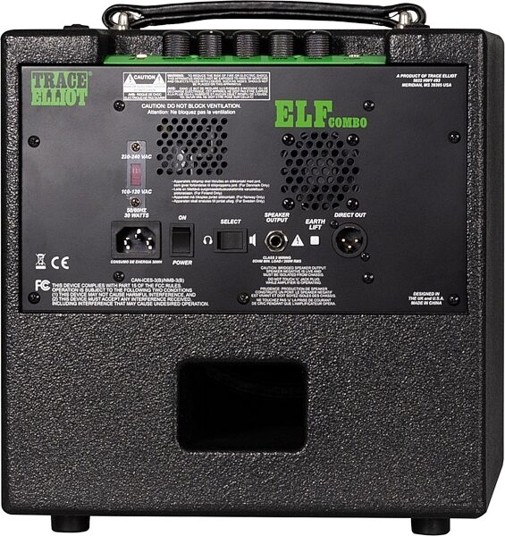 Trace Elliot ELF Bass Combo Amplifier (200 Watts, 1x8"), New, Main Back