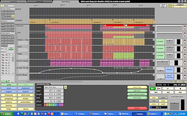 Mackie Tracktion Music Production Software (Macintosh and Windows), Folder Tracks