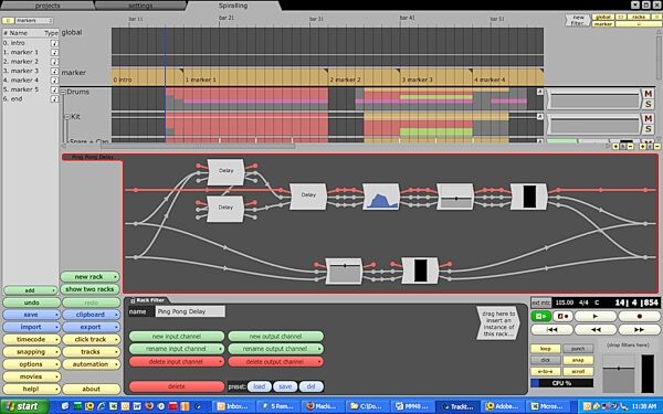Mackie Tracktion Music Production Software (Macintosh and Windows), Racks