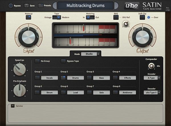 u-he Satin Tape Saturation Audio Plug-in, Digital Download, Screenshot Front