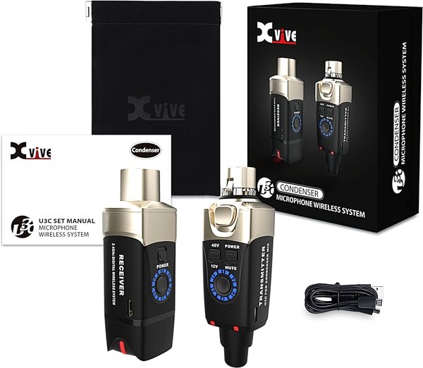 Xvive U3C Digital Plug-On Wireless System for XLR Condenser Microphones, New, Action Position Back