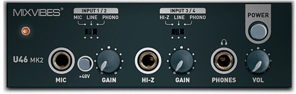MixVibes U46MK2 USB Audio Interface, Front
