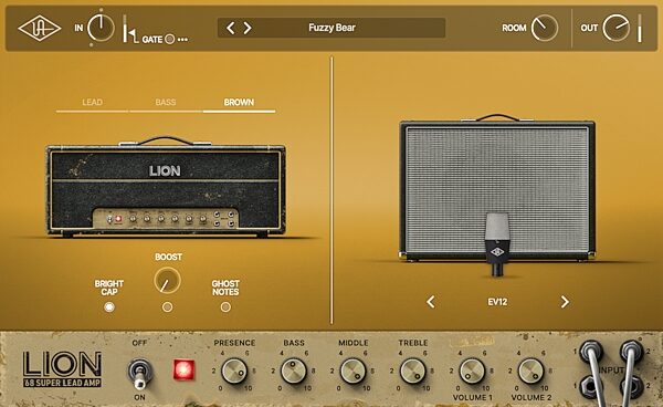 Universal Audio Lion 68 Super Lead Amp Software, Digital Download, Action Position Back