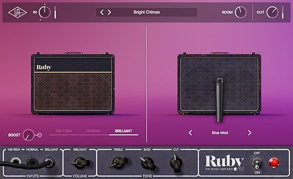 Universal Audio Ruby 63 Top Boost Amp Software, Digital Download, Action Position Back