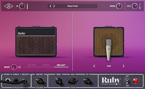 Universal Audio Ruby 63 Top Boost Amp Software, Digital Download, Action Position Back