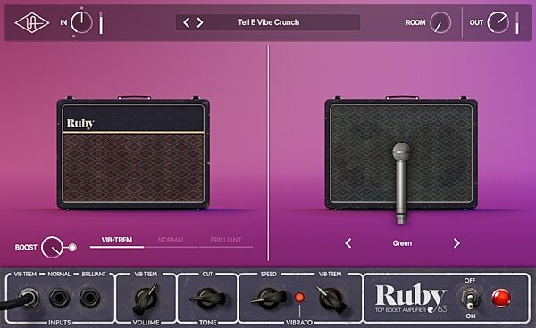 Universal Audio Ruby 63 Top Boost Amp Software, Digital Download, Action Position Back