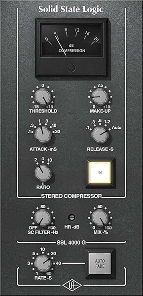 Universal Audio UAD SSL 4000 G Bus Compressor Plug-in Software, New, Action Position Front
