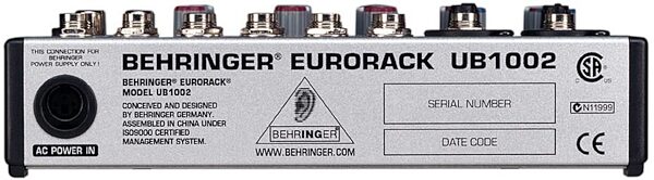 Behringer UB1002 Eurorack 10 Input Mixer, Rear