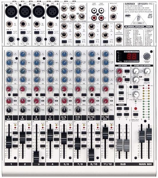 Behringer UB1622FX Pro Eurorack 16 Input Mixer with FX, Main