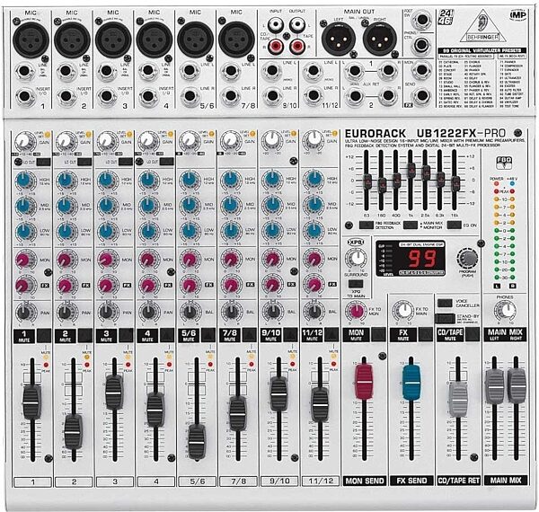 Behringer UB1222 FX Pro Mixer with Effects, Top