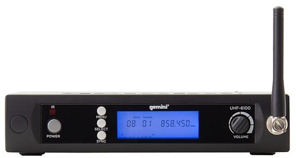 Gemini UHF 6100HL Single Wireless Headset Microphone System, Front