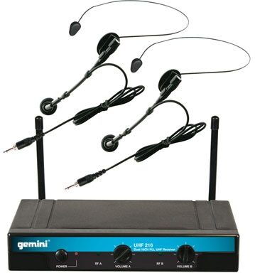 Gemini UHF216HL Dual Headset and Lavalier Wireless Microphone System, Main