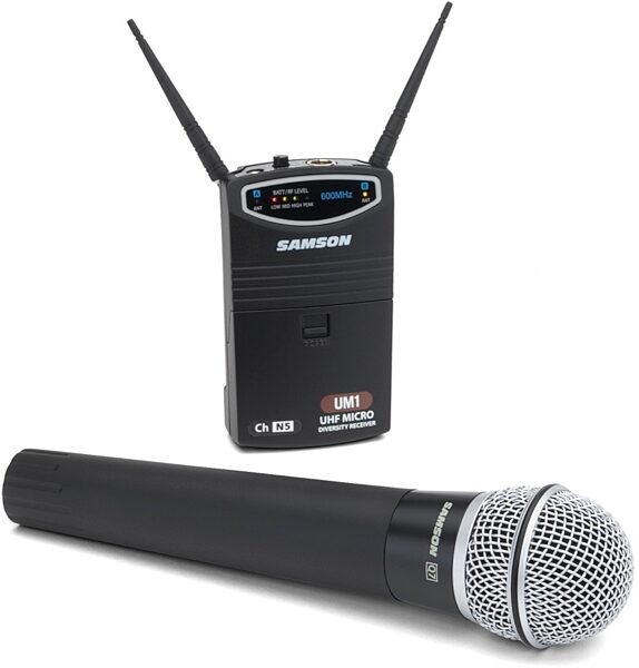 Samson UM1/77 Videographer UHF Combination Lavalier and Handheld Microphone Wireless System, Q7