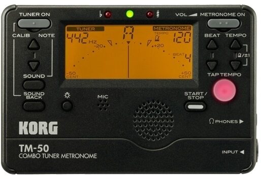 Korg TM50 Combo Tuner and Metronome, Black