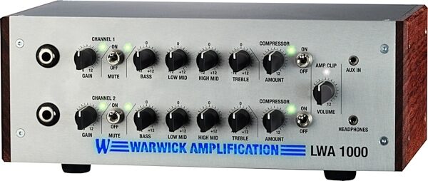 Warwick LWA1000 Bass Amplifier Head, Silver - Right