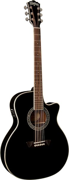 Washburn WCG18CE Comfort Series Acoustic-Electric Guitar, Black