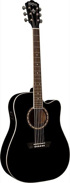 Washburn WD10CE Apprentice Series Acoustic-Electric Guitar, Black