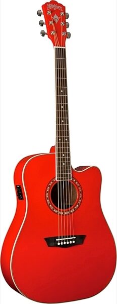 Washburn WD10CE Apprentice Series Acoustic-Electric Guitar, Red