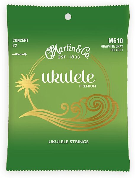 Martin Premium Polygut Ukulele Strings, M610, Concert Size, Action Position Front