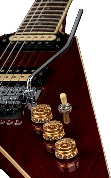 Dean V 79-F Electric Guitar, Transparent Cherry, Action Position Back
