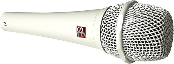 sE Electronics V7 Handheld Supercardioid Dynamic Vocal Microphone, White, Action Position Back