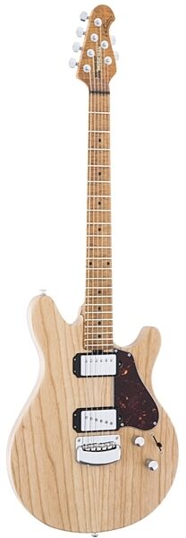 Ernie Ball Music Man Valentine Electric Guitar (with Case), Natural Angle