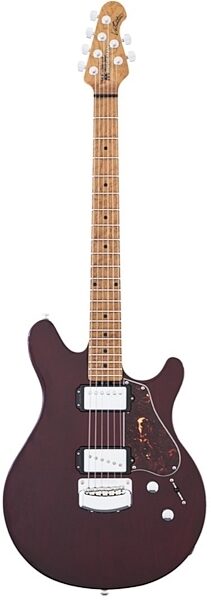 Ernie Ball Music Man Valentine Electric Guitar (with Case), Transparent Maroon