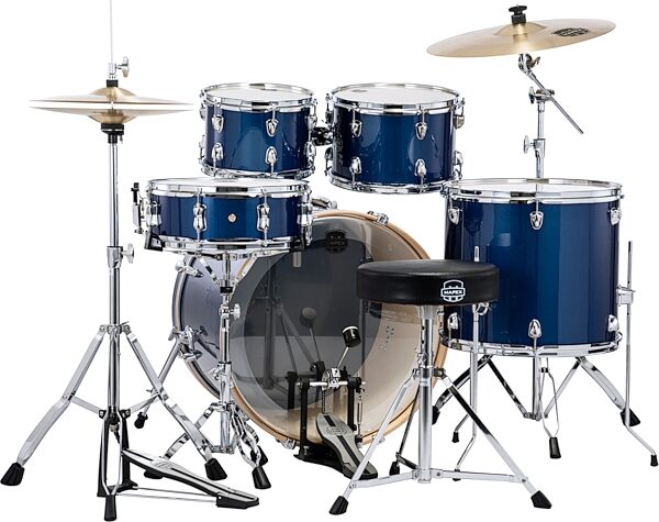Mapex Venus Complete 5-Piece Drumset, Blue Sky Sparkle, Action Position Back