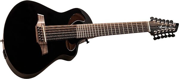 Veillette Avante Gryphon High-Tuned 12-String Acoustic Guitar, Black, Action Position Front