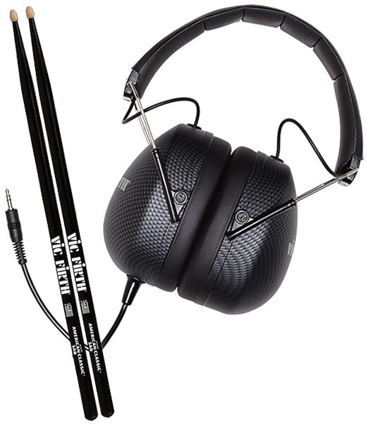Vic Firth SIH2 Stereo Drum Isolation Headphones, With Vic Firth 5AW Sticks, vic