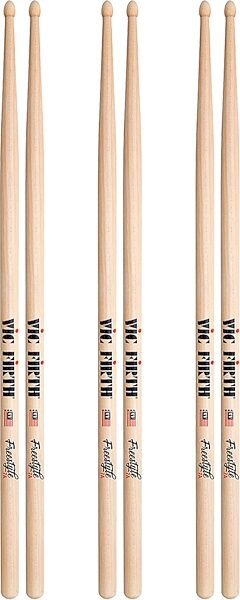 Vic Firth American Concept Freestyle Drumsticks, Wood-Tip, 5A, 3-Pack, pack