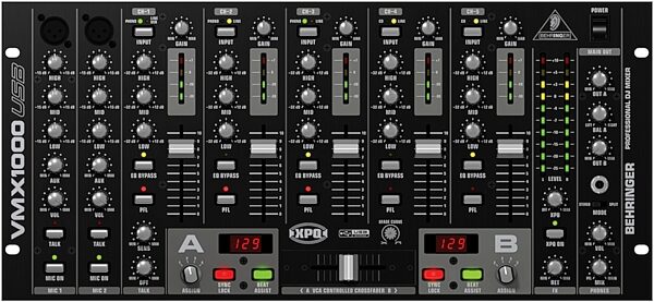Behringer VMX1000USB Pro 7-Channel DJ Mixer with USB, Main