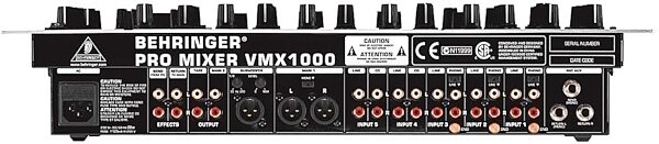 Behringer VMX1000 Professional 7-Channel DJ Mixer, Back