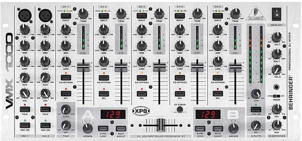 Behringer VMX1000 Professional 7-Channel DJ Mixer, Top