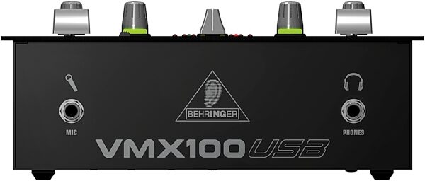 Behringer VMX100USB Pro 2-Channel DJ Mixer with USB, Front