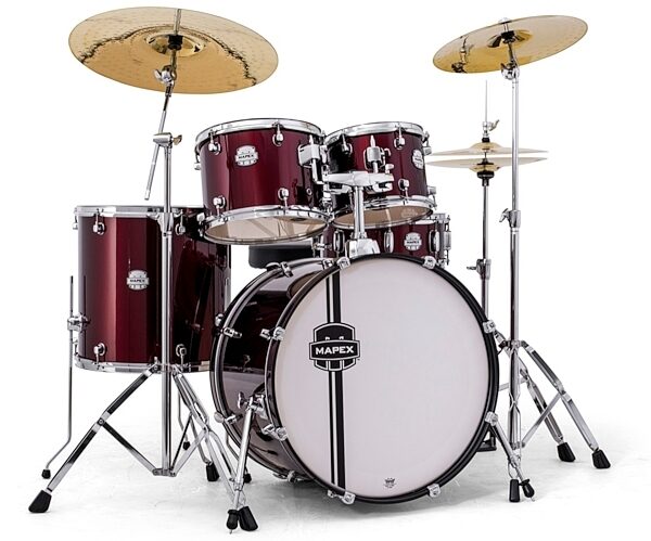 Mapex VR5295T Voyager Rock Drum Set, 5-Piece, Dark Red