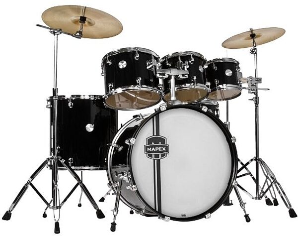 Mapex VR6295TC Voyager SRO Fully Loaded Drum Kit, 6-Black, Black