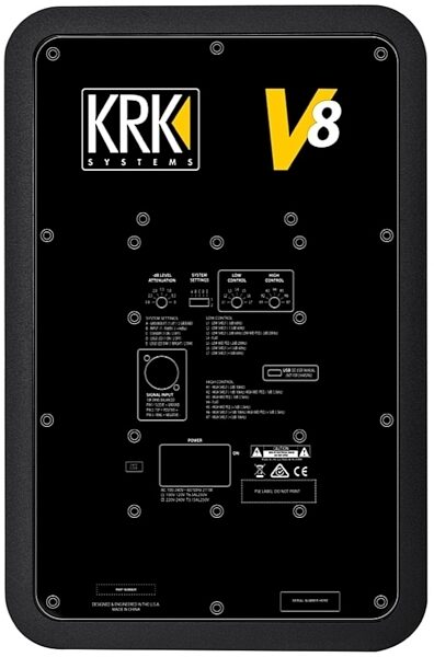 KRK V-Series V8 S4 Powered Monitor, Black, Back