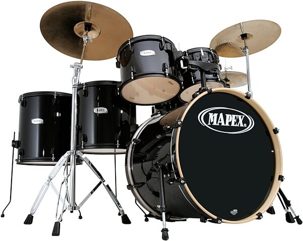 Mapex VX6245BA VX Ltd 6-Piece Drum Kit, Polished Black