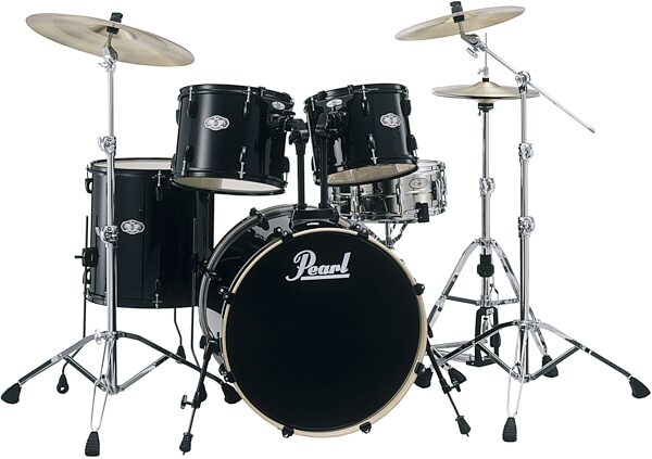 Pearl VX825PB Vision VX Birch Standard Drum Shell Kit, 5-Piece, Jet Black