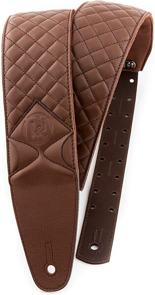 D&A Guitar Gear Quilted Leather Strap, Action Position Back