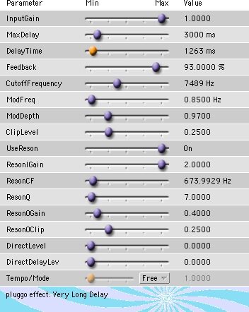 Cycling '74 Pluggo 3.1 VST MAS RTAS (Macintosh), Delay Effect - Very Long Delay