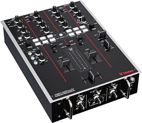 Vestax PMC-05ProIV Black Pro DJ Mixer, Angle