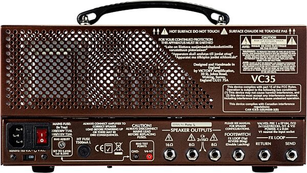 Victory VC35 The Copper Guitar Amplifier Head (35 Watts), New, Action Position Back