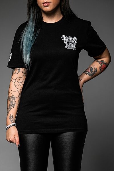 Victory Copper T-Shirt, Black with Small Logo, Small, Action Position Back