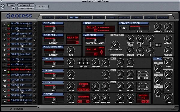 Access Virus TI Desktop Integrated Modeling Synth, FX Control