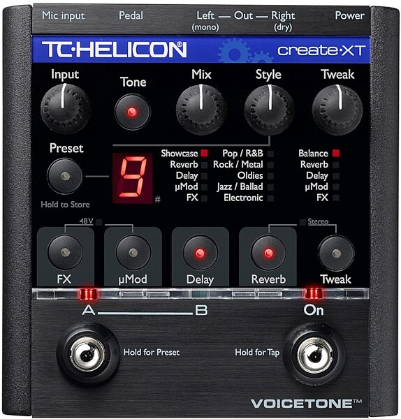 TC-Helicon VoiceTone Create XT Vocal Effects Pedal, Main