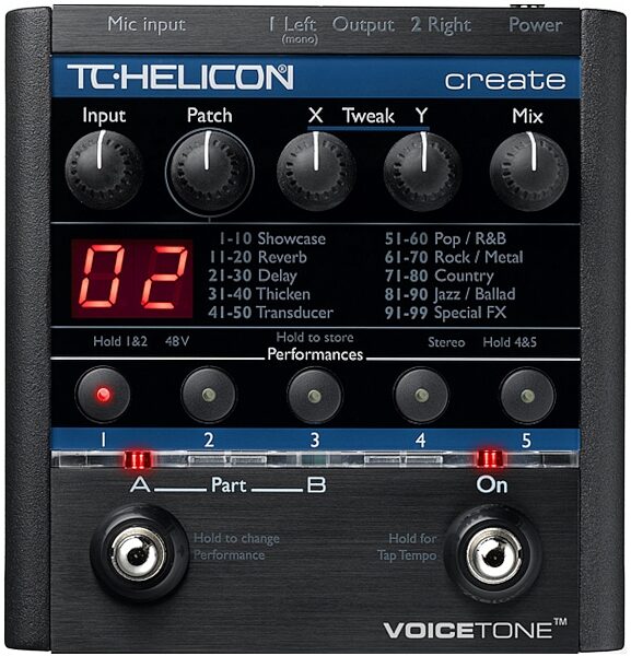 TC Helicon VoiceTone Create Vocal Effects Pedal, Main