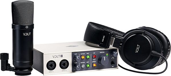 Universal Audio Volt 2 USB Audio Interface Studio Pack, New, Angled Front