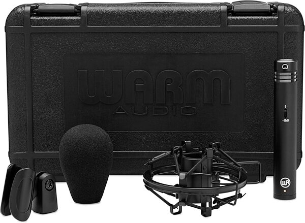Warm Audio WA-84 Small-Diaphragm Condenser Microphone, Black, Main with all components Front